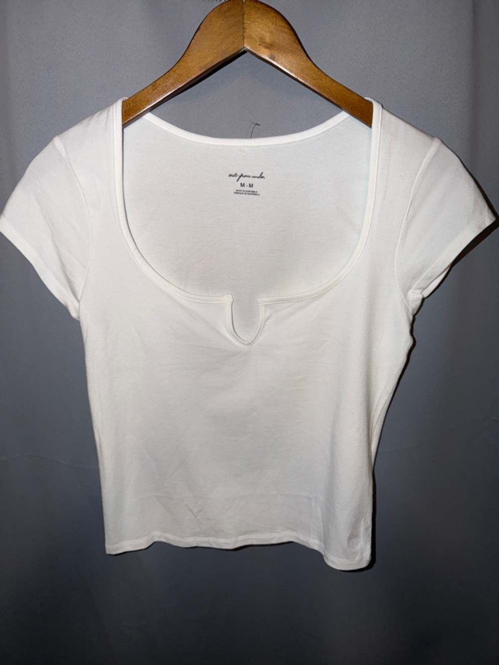 We The Free White Short-Sleeve Scoop Notch Tee NWOT Cotton Urban Casual Size L